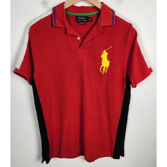 Polo Ralph Lauren Sz. M Custom Fit Multi Color Large Pony Polo Shirt - Picture 1 of 8